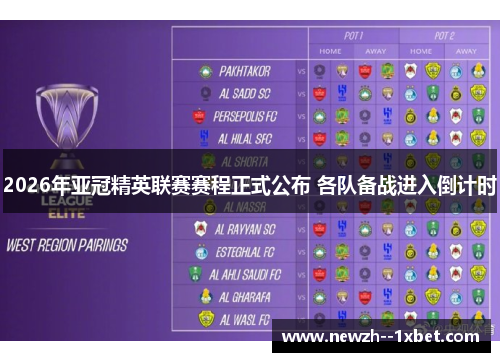 2026年亚冠精英联赛赛程正式公布 各队备战进入倒计时